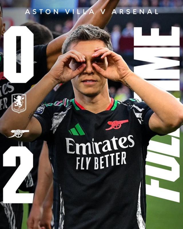 【英超】特罗萨尔托马斯破门，阿森纳2比0维拉两连胜